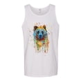 thumbnail image 2 of Bear Painting Splatter Abstract Art Animal Lover Mens Graphic Tank Top, White, Small, 2 of 3