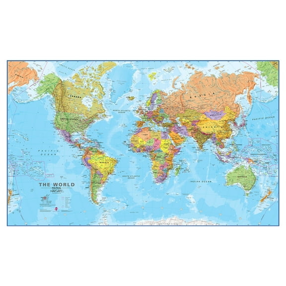WCIC Maps International Giant World Wall Map - Mega Map Of The World Poster - 88.5 x 59 - Political
