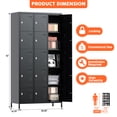 thumbnail image 5 of Aobabo Metal Storage Lockers for Employees, Steel Locker Cabinet with 15 Door Lockable,Industrial Black Storage Locker Cabinet for Gym,School,Office,Assembly Required(Black, 15 Doors), 5 of 7