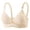 Beige, variant on Women's Gingham Print Wireless Thin Cup Bras Adjustable Slim Straps Breathable Side Support Lift Comfort Shaping Bralettes