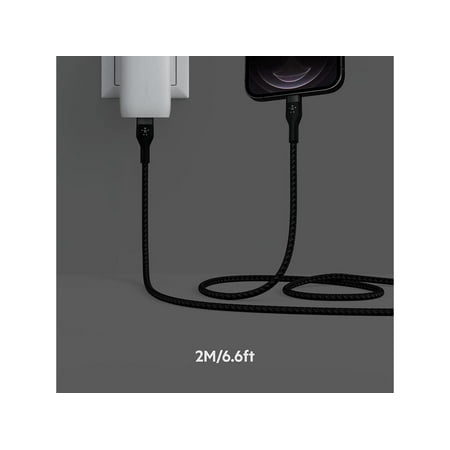 Belkin - BoostCharge Pro FlexUSB-C Cable with Lightning Connector - Black