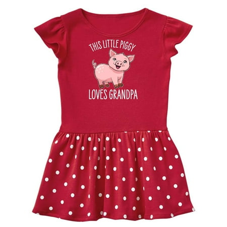 

Inktastic This Little Piggy Loves Grandpa- cute Gift Toddler Girl Dress