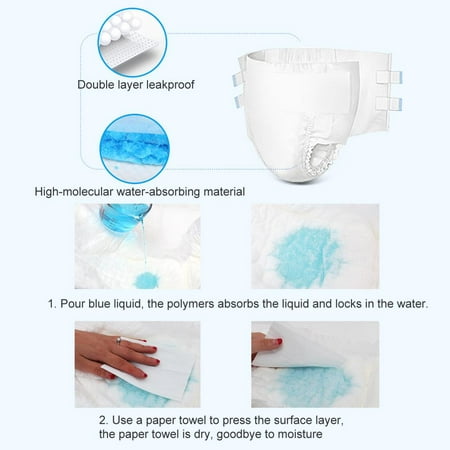 LHCER Elderly Nappies,Breathable Adult Diapers L Size Quick Water ...