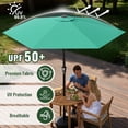 thumbnail image 3 of Easthome 9ft Patio Umbrella with Crank Lift System & 6 Sturdy Ribs Waterproof, Patio Table Umbrella Perfect for Poolside, Terrace, Beach and Outdoor Restaurant, Tiffany Blue, 3 of 9