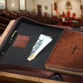 thumbnail image 4 of Funda para biblia FINPAC, grande, clásica, de piel vegana, color marrón, 4 of 9