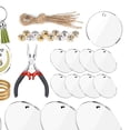 thumbnail image 3 of Conjunto de 74 en acrílico claro discos llavero con cadena y colgantes para llavero artesanías joyería haciendo Yuyangstore Borlas Llavero, 3 of 8