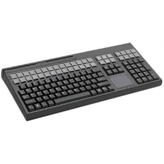 Cherry G86-71410EUADAA LPOS QWERTY Keyboard - 173 Keys - QWERTY Layout - 42 Relegendable Keys - Magnetic Stripe Reader - USB - Black