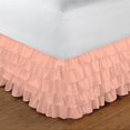 thumbnail image 2 of D.N.G. BEDDINGS 1 Piece Multi Ruffle Bed Skirt, 12 Inch Deep Pocket, 800 Thread Cotton 100% Egyptian Cotton, Olympic Queen Size (66" x 80") Inch, Solid Peach, 2 of 2