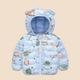 thumbnail image 4 of Hicidod Toddler Puffer Jacket Cute Bear Ears Hooded Long Sleeve Down Coats Lightweight Printed Thicken Puffy Outerwear, 4 of 6