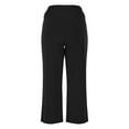 thumbnail image 5 of Olyvenn Womens Casual Wide Leg Yoga Capris Crossover High Waist Capri Pants Loose Soft Pajama Pockets Sweatpants Black XXL, 5 of 6