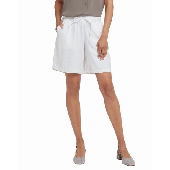 NYDJ womens Breezy Linen-Blend White Bermuda Short Jean, XXS