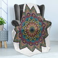 thumbnail image 4 of Mandala Soft Flannel Fleece Throw Blanket, Design in Colorful Vivid Scheme with Floral Leaves Details Artwork, Cozy Plush for Indoor and Outdoor Use, 50" x 60", Multicolor, by Ambesonne, 4 of 5