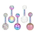 thumbnail image 2 of Anillo de ombligo Hugo de Acero Inoxidable 5 Piezas Vientre Ceja Barbells, 2 of 7