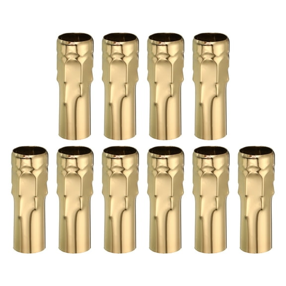 Uxcell Candle Socket Covers, 3.9 Inch Tall Chandelier Sleeves Candelabra Base Holder, Gold Tone 10 Pack