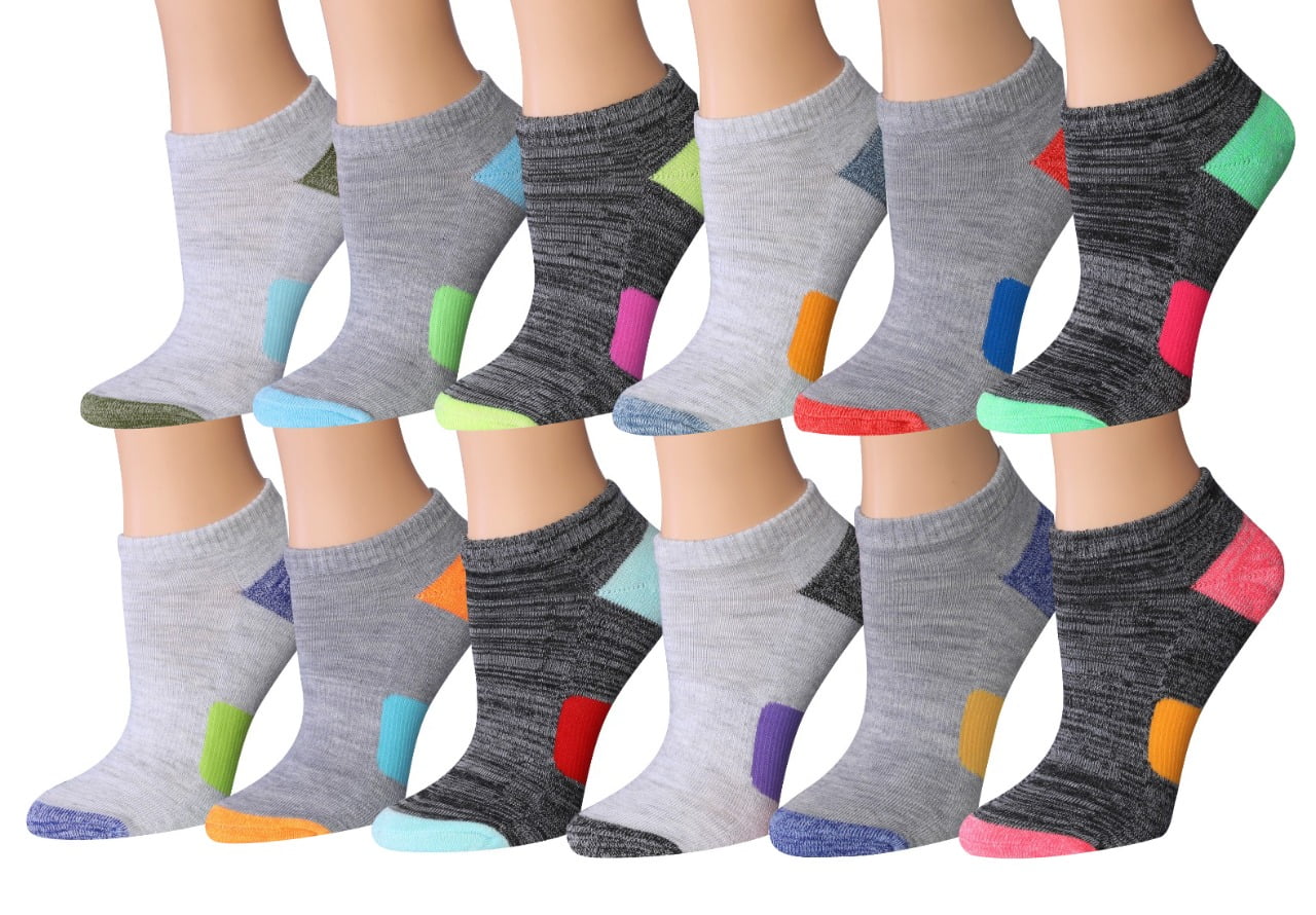 Colorfut Women's 12-Pairs Low Cut Athletic Sport Peformance Socks ...