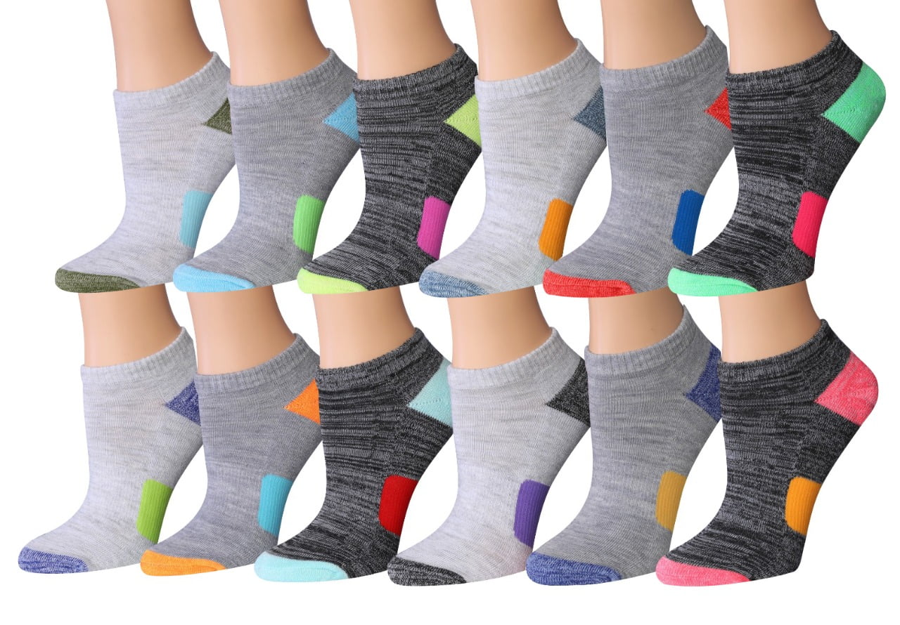 Colorfut Women's 12Pairs Low Cut Athletic Sport Peformance Socks