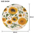 thumbnail image 6 of White Sunflower Seed Leaf Pattern Round Tablecloth 60"x60",Wrinkle Wipeable Table Cloth for Kitchen Dining Room Picnic Patio Party, 6 of 6
