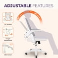 thumbnail image 4 of NEO CHAIR Office Desk Gaming Ergonomic Computer Chair with Lumbar Back Support Adjustable Height Swivel Rolling Wheels Flip-up Arms Mesh Chair for Home Vanity (Ivory), 4 of 8