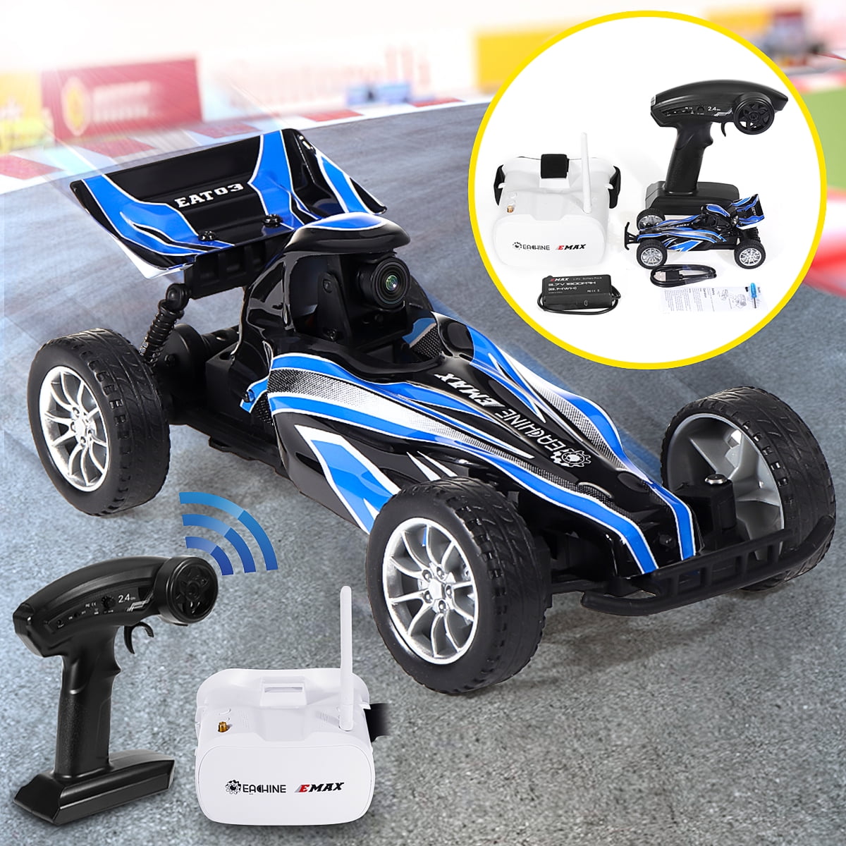 EMAX Interceptor FPV RC Car Toy 1/24 2.4G RWD Goggles Full Proportional