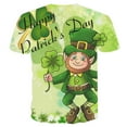 thumbnail image 3 of EGNMCR T-shirts pour Hommes Hommes Manches Courtes Décontracté Imprimé de la Saint-Patrick Col Rond Chandail T-Shirt Blouse, 3 of 3