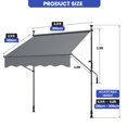 thumbnail image 7 of ModFusion Gray Outdoor Awning 6.6' Wide, Aluminum frame, Polyester roof, Adjustable 6.9' - 9.8' height, UV/Water/Rust-Resistant, 7 of 7
