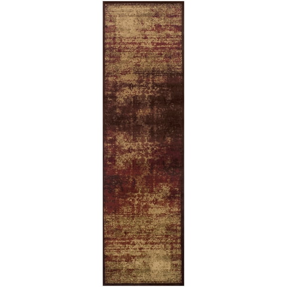 Superior Afton Acid Wash Modern Indoor Runner Rug, Auburn, 2' 7" x 8'