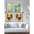 thumbnail image 4 of Sheer Curtains 45 Inch Length 2 Panels Set for Kitchen, Farmhouse Rooster Semi Sheer Curtains for Windows, Retro Country Watercolor Animal Voile Window Treatments Rod Pocket Curtain, 4 of 7