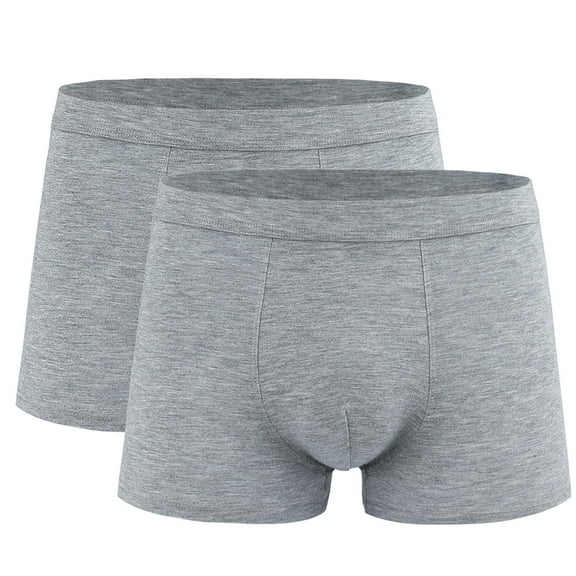 Iugvhana Men's Boxer Briefs 2 Pack – ComfortFlex Waistband, Tag-Free 3” Inseam, Soft & Breathable Underwear for All-Day Comfort Gray XXXL