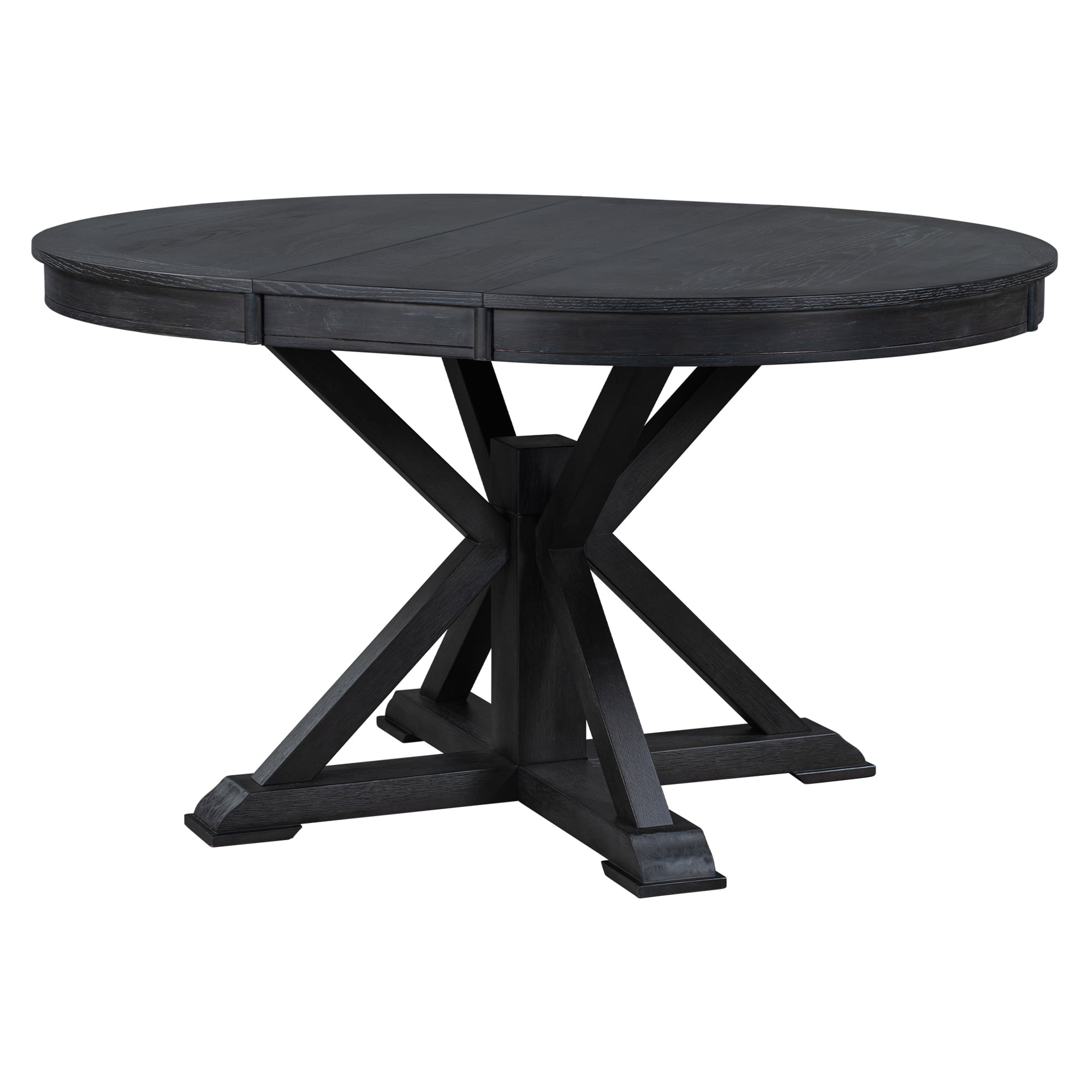 Aukfa Extendable Dining Table for 6, 42"-54" Round Kitchen Table with Butterfly Leaf for Dining Room/Living Room, Espresso