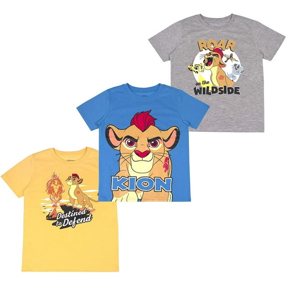 The Lion King Kion, Bunga and Fuli Boys 3 Pack Character Short Sleeve Tees, Toddler