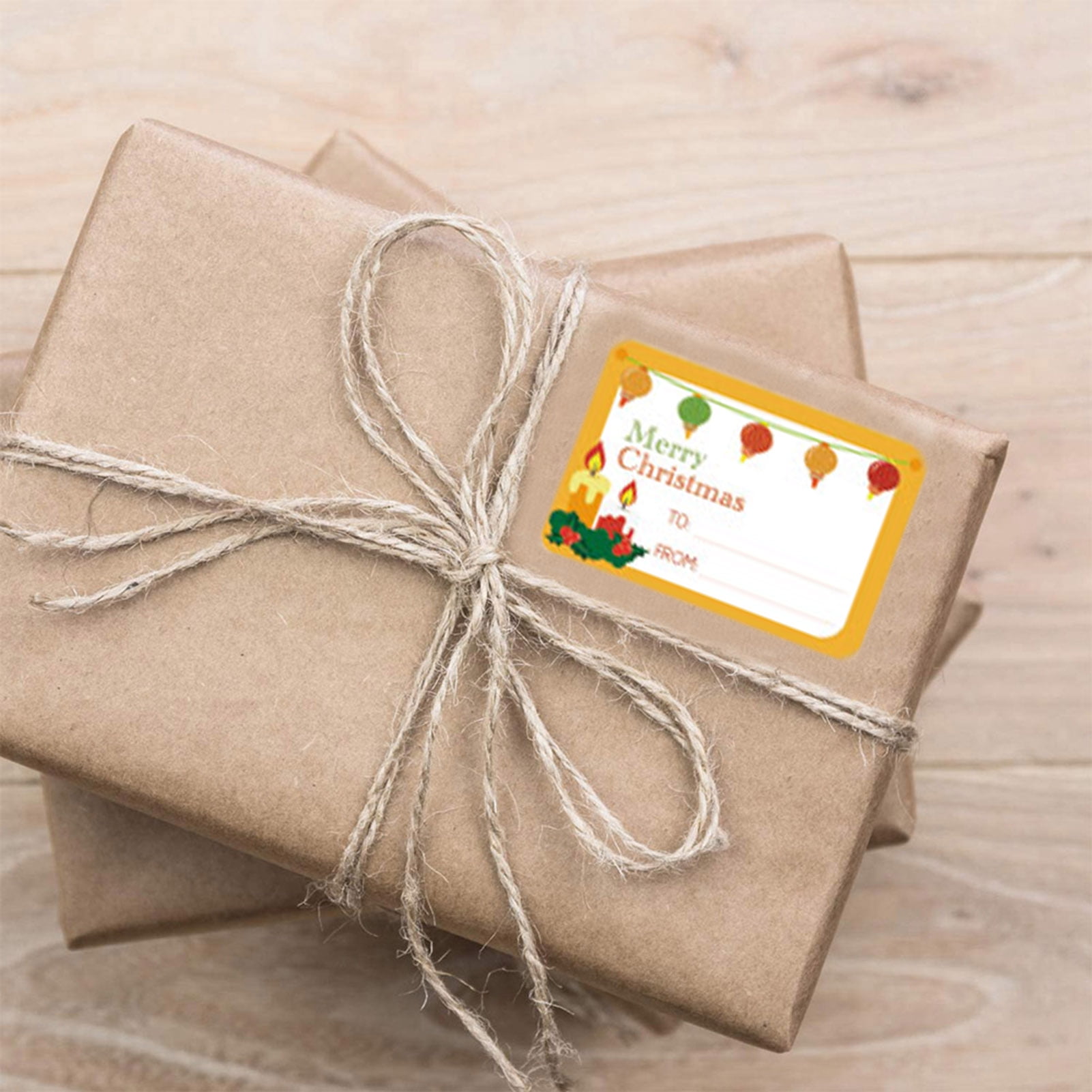 AYYUFE 60Pcs Christmas Gift Name Tags Good Sealing Effect Square Self-adhesive Bright Color Package Stickers for Envelope Sealing Christmas