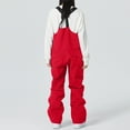 thumbnail image 2 of TrendVibe365 Overalls for Women Loose Ski Pants Windproof Single Double Skateboarding Skiwear Warm Fashionable Skiwear Clothes Pants Red M, 2 of 4