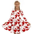 thumbnail image 7 of Girls Valentine’s Day White Heart Print Long Sleeve A-Line Flowy Dress - Stretchy Machine Washable 4-14 Years,Size 5-6 T, 7 of 7
