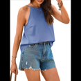 thumbnail image 3 of Camisola de Verano con Cuello Halter y Espalda Descubierta para Mujer, Estilo Y2K, para Salir, Playa Azul Vaquero L, 3 of 10