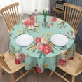thumbnail image 3 of Pioneer Flower Floral Print Pattern Round Tablecloth 60"x60",Wrinkle Wipeable Table Cloth for Kitchen Dining Room Picnic Patio Party, 3 of 6