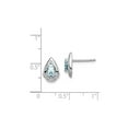 thumbnail image 2 of 1.20 Carat (Ctw) Natural Aquamarine Pear Drop Post Earrings in Sterling Silver, 2 of 3