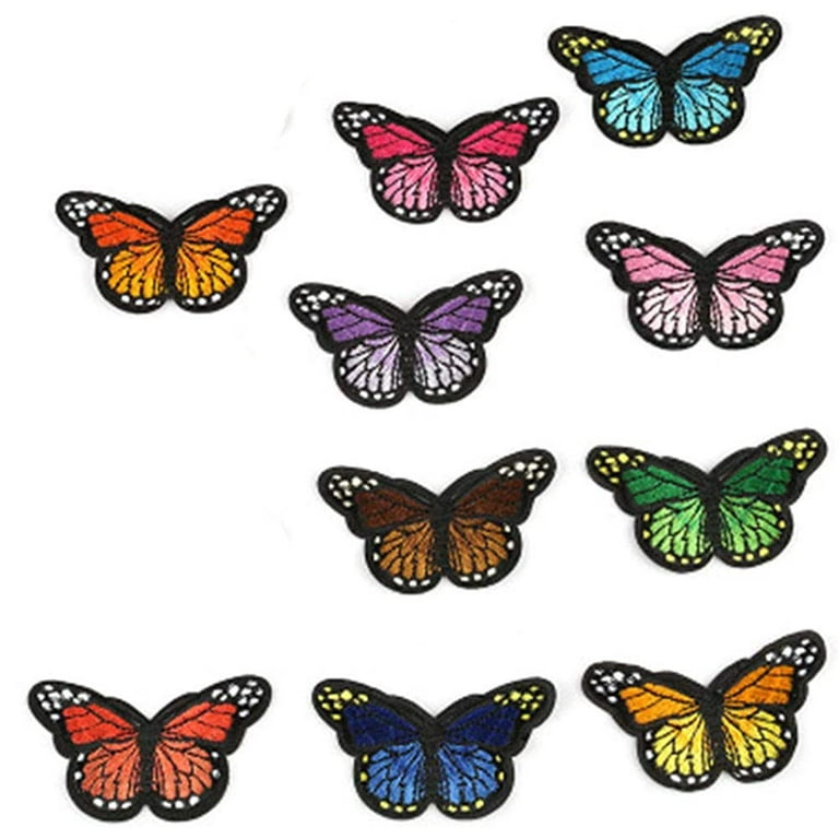 10pcs Embroidery Butterfly patches Sew On Patch Badge Embroidered Fabric  Applique DIY