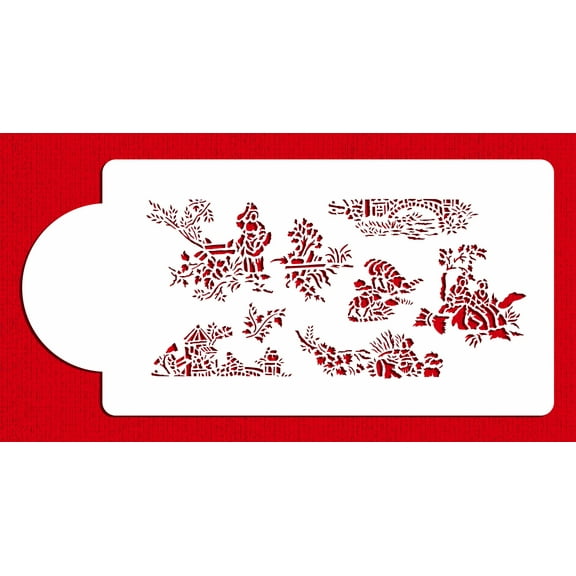 Designer Stencils Toile Cake Stencil Side, Beige/semi-transparent