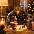 thumbnail image 5 of Clear Christmas Diorama Bauble Ornament 2D Winter Scene Festive Christmas Tree Hanging Decor for Mantel Window Holiday Gift Idea, 3.15In #, 5 of 7