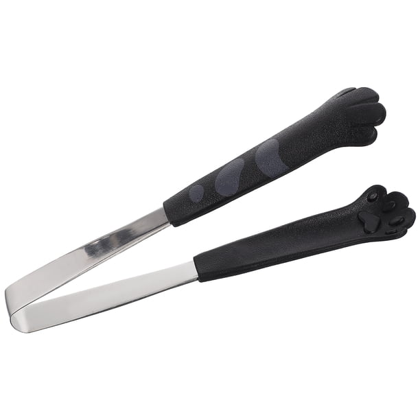 BESTYASH Pinzas Para Ensalada De Acero Inoxidable Negras Anti Quemaduras Para Cocina Y Barbacoa Exterior