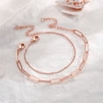 thumbnail image 5 of Turandoss 14K-Rose-Gold-Plated Bracelet for Women 14K-Rose-Gold-Plated Layering Paperclip Oval Chain Bracelet Cute Layered Beads Chain Bracelets for Women Jewelry, 5 of 8