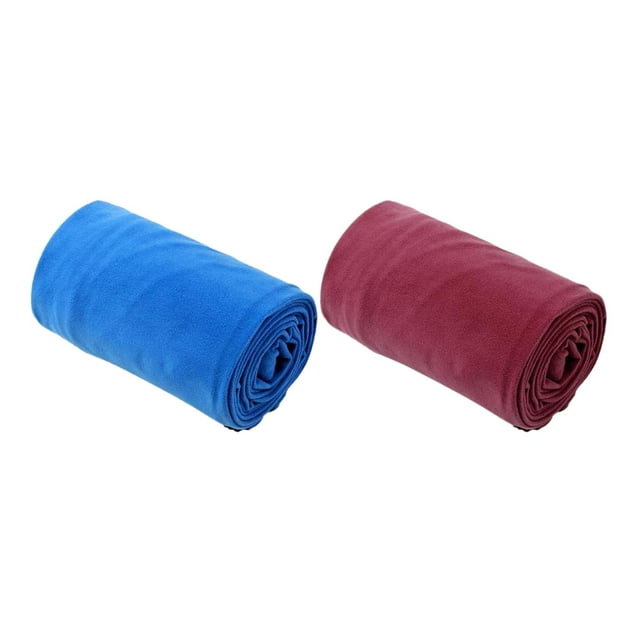 koolsoo 2Pcs Camping Blanket Soft Fleece Sleeping Bag Liner Sleeping Sack Sheet Cushion Blue Deep Red