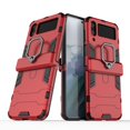 thumbnail image 4 of SaniMore for Samsung Galaxy Z Flip 4 6.7" 2022 Case, Heavy Duty Protective Shockproof TPU Bumper Rugged PC Backplane 360° Rotating Kickstand/Holder Thin Lightweight Magnetic Car Mount Case, Red, 4 of 13