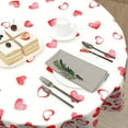 thumbnail image 5 of Red Hearts Round Tablecloth 60 Inch,Love Romantic Wedding Anniversary Holiday Washable Polyester Table Cover for Dinner Restaurants Kitchen Party Events Tabletop Decoration, 5 of 6