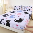 thumbnail image 3 of Castle Fairy Cartoon Cats Bed Sheets for Teens Boys Girls,Cute Animal Pet King Sheets, 3 of 7