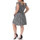thumbnail image 4 of Vestido de verano midi casual de mujer plus size Agnes Orinda para Pascua, con estampado floral, lazo en la espalda, escote cuadrado y mangas cortas con volantes, color negro, talla 4X, 4 of 8