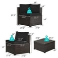 thumbnail image 2 of Gymax Ensemble de Conversation pour Terrasse en Rotin 6 Pcs, Sectionnel d'Extérieur avec Coussins Noirs, 2 of 8