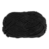 Uxcell Velvet Yarn Blanket Yarn 100g/3.5oz Polyester Soft Knitting Chenille Yarn Black