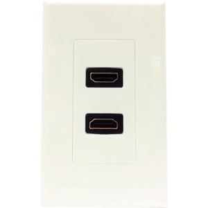 Dual Wall Plate - 2PORT DUAL OUTLET DECORA HDMI FEMALE WALL PLATE WHITE