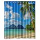 thumbnail image 1 of ABPHQTO Cortina de ducha Impermeable Blue Sea Palm Tree 150x180 cm, 1 of 2